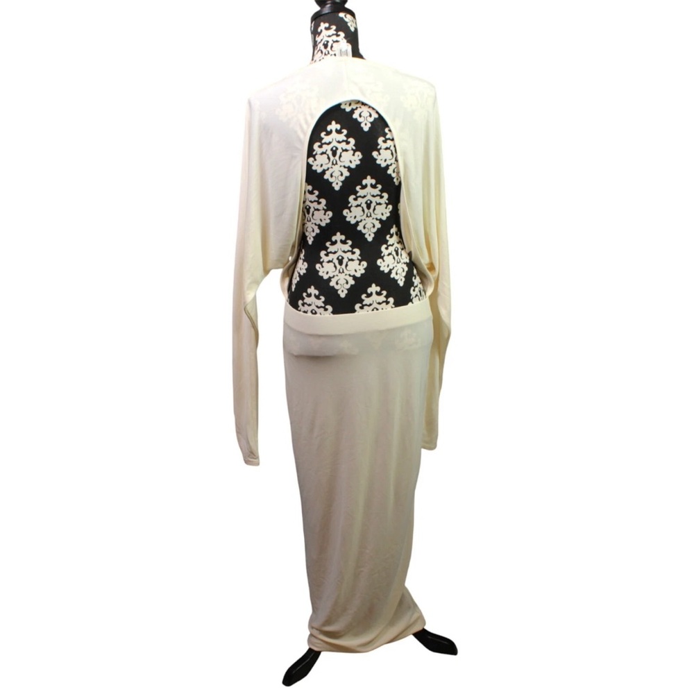Helsa Women Matte Jersey Open Back Dress White Size M Party Maxi Elegant - Picture 8 of 14